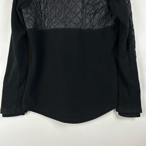 Athleta Vortex Half Zip Pullover Fleece Quilted Jacket Black Cozy Womens Size L - Picture 10 of 11